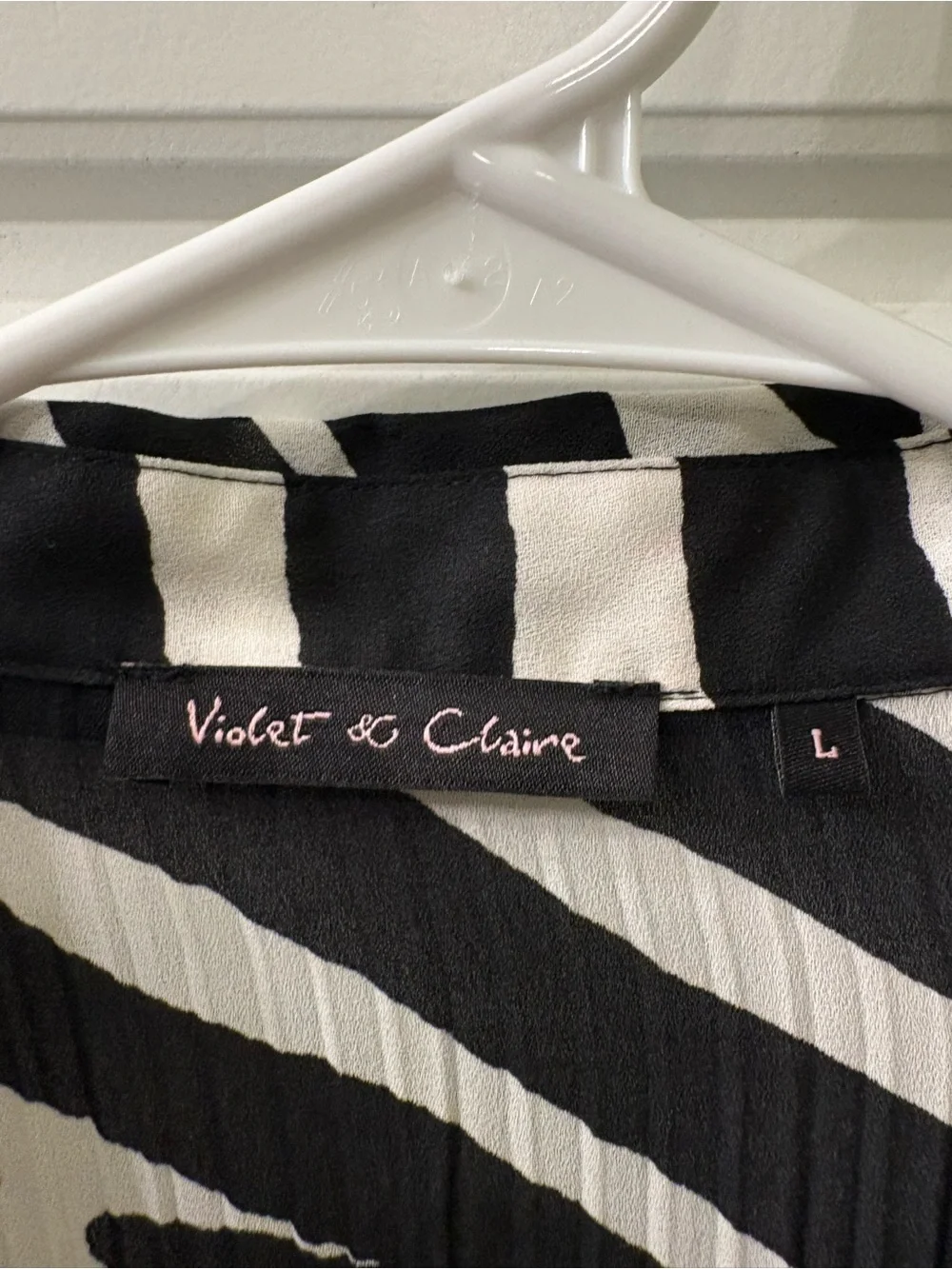 Y2K Violet & Claire Black and White Zebra-Print Button Down Shirt